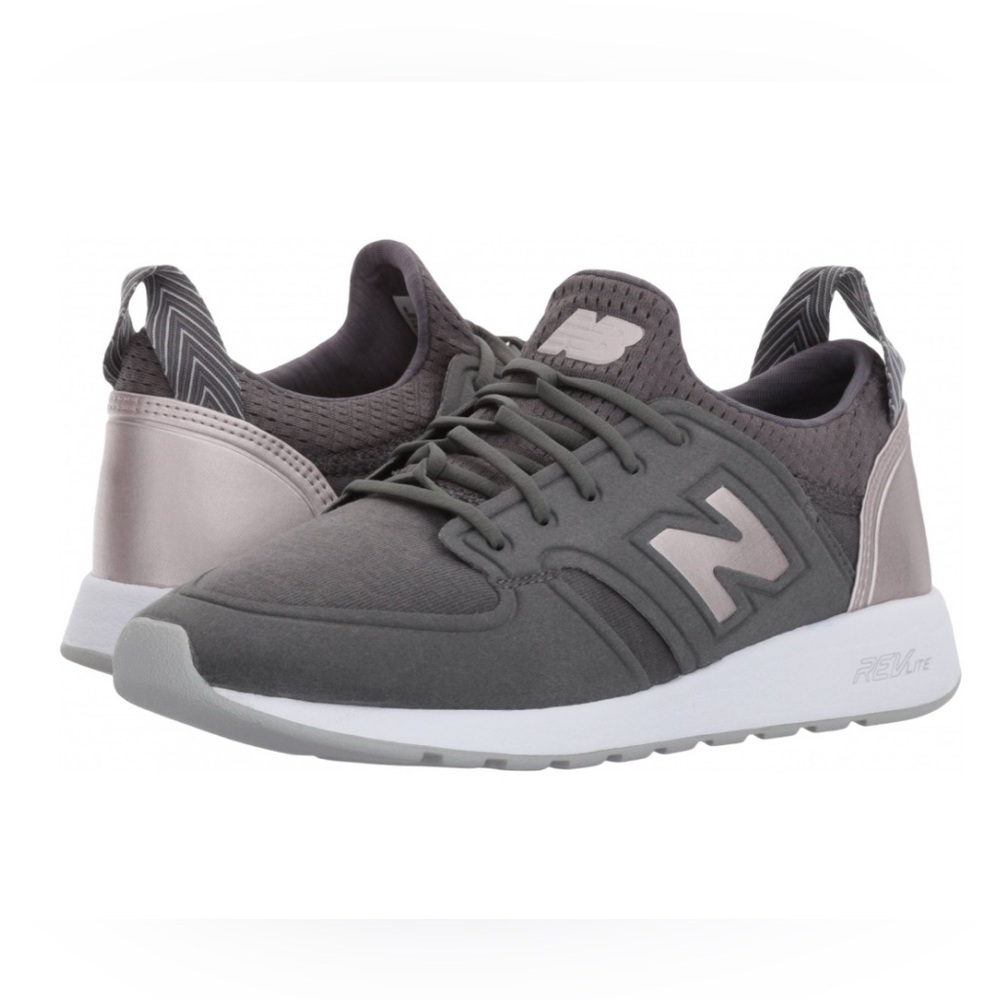 New Balance 420 REVlite slip on sneakers in magnet/champagne metallic
